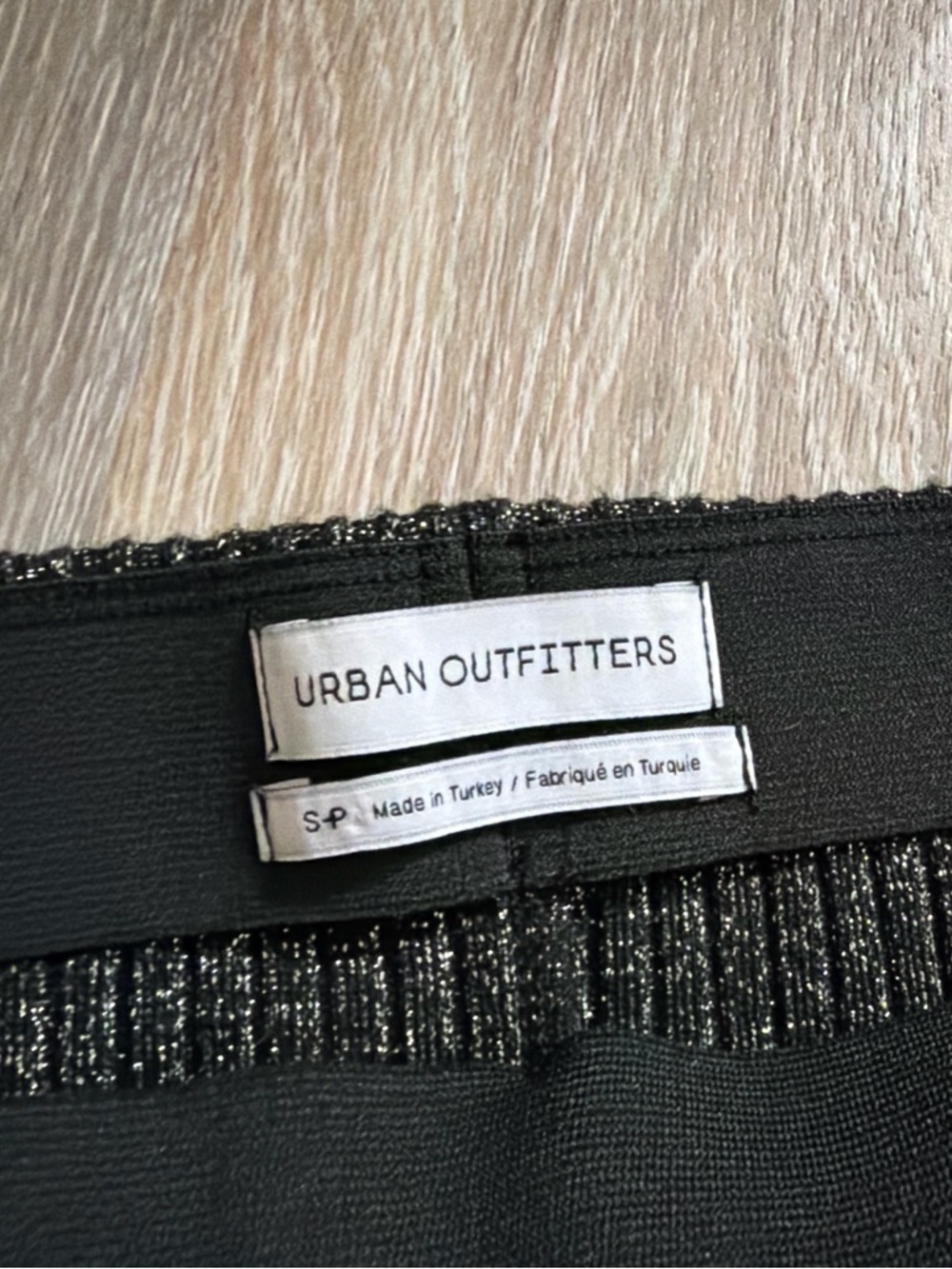 Urban Outfitters Black Ribbed Metallic Flare Pants - Picture 2 of 2